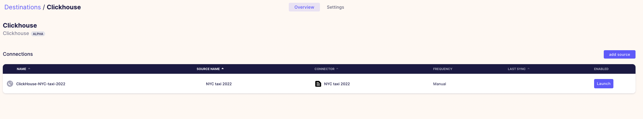 Кнопка Sync now в Airbyte